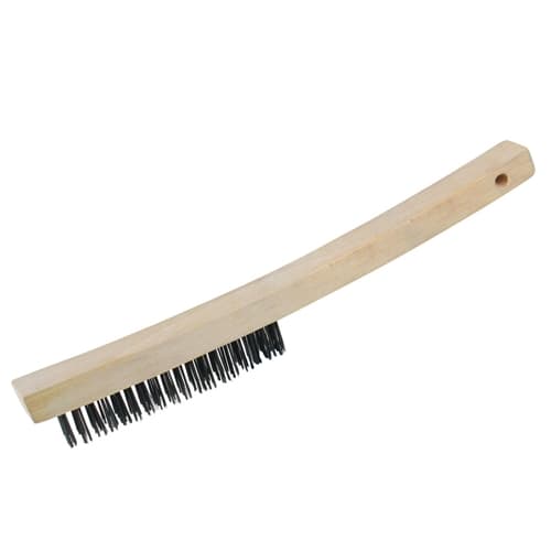 Kraft Tool 14-inch Curved Handle Wire Brush 1 1/8-inch Trim