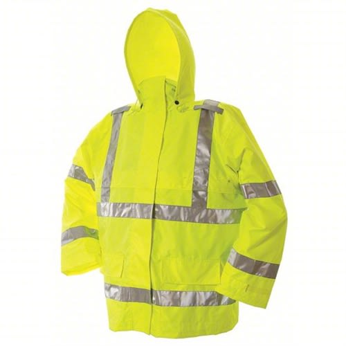 Viking Wear 150D Rip Stop Hi-Vis Rain Jacket Lime