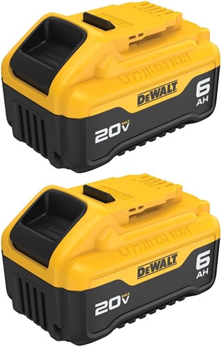 DeWalt 20-V MAX 6Ah Lithium-Ion Battery 2 pack