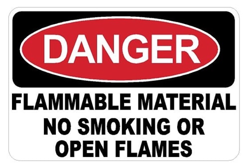 DANGER FLAMMABLE MATERIALS