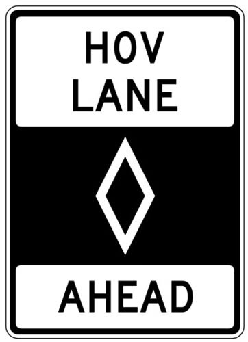 HOV lane ahead