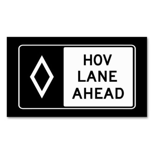 HOV lane ahead