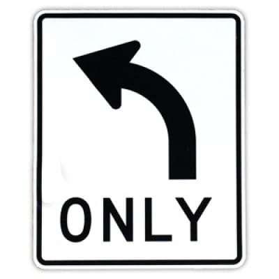 left turn only