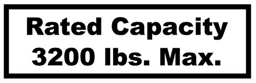 RATED CAPACITY 3200 LBS MAX