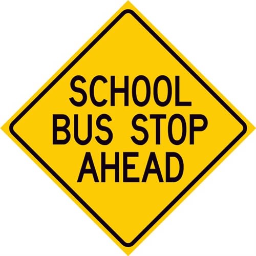 School bus stop ahead