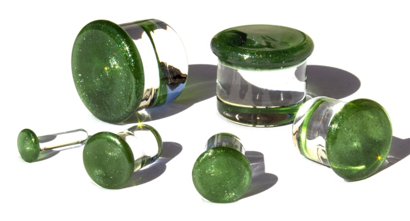 Colorfront Plug - Sparkle Green - Single Flare