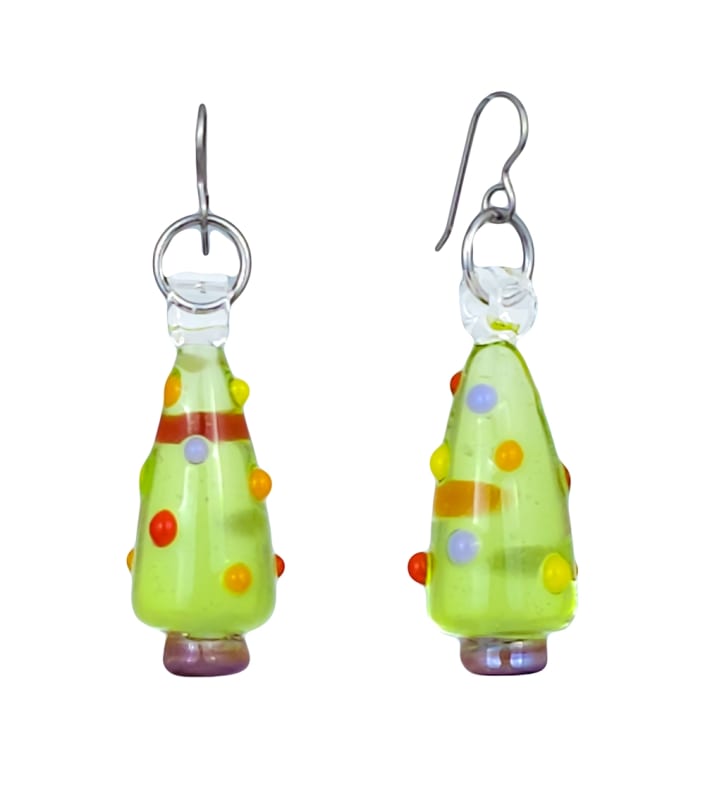 Christmas Tree 18g Earrings - Slime