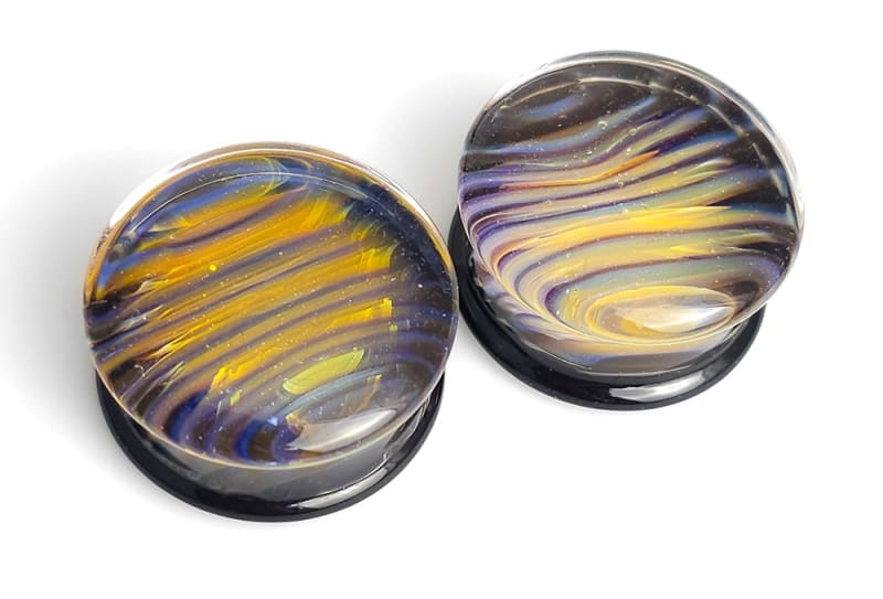 Tie-Dye Plugs - 25.4mm Planetary Stripes - Double Flare