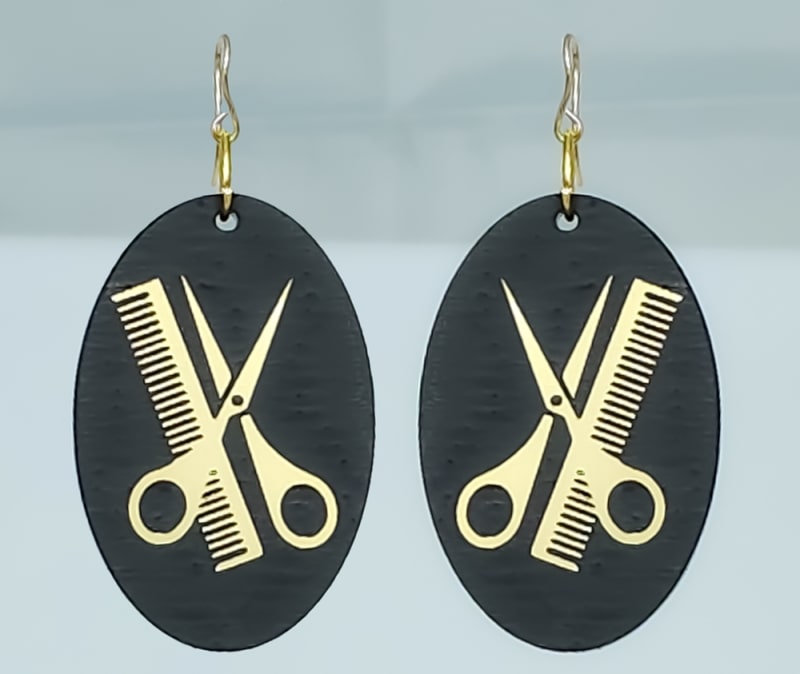 18g Earrings - Gold Acrylic - Barber