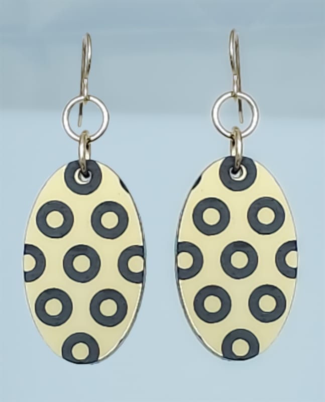 18g Earrings - Gold Acrylic - Donut Oval Inverse