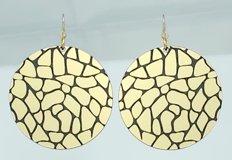 18g Earrings - Gold Acrylic - Mosaic