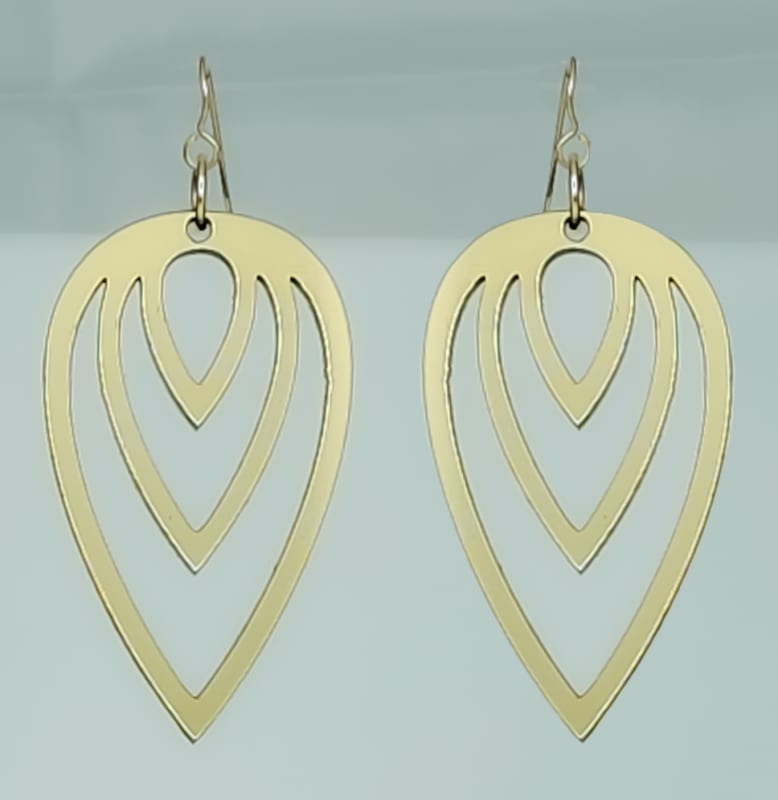 18g Earrings - Gold Acrylic - Petal Drop Cut Out