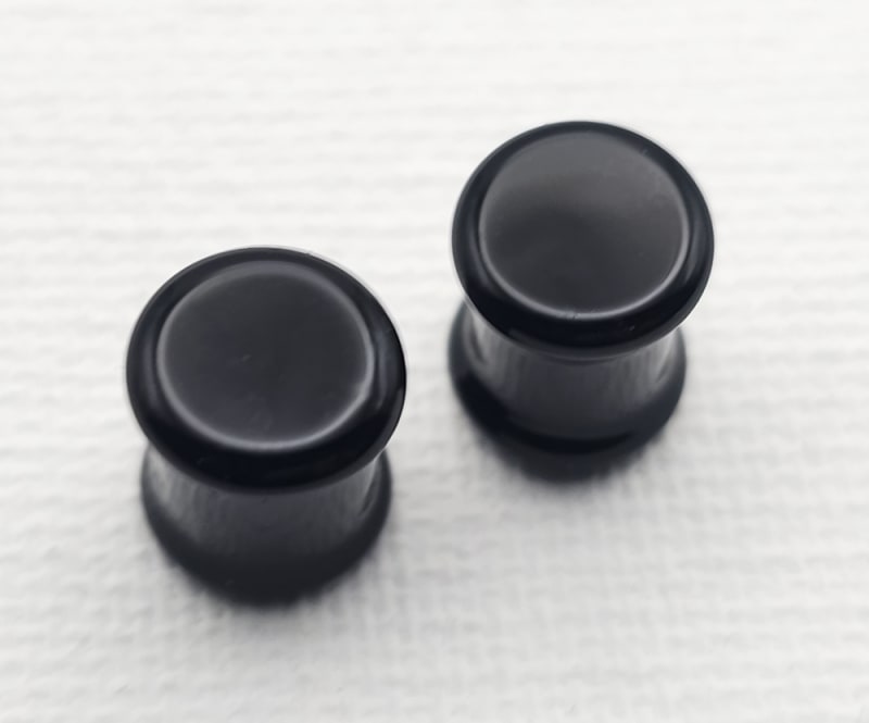 6.5mm - Black Solid Color - Double Flare