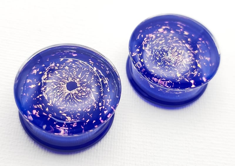 24mm - Pink Galaxy on Blueberry - Double Flare