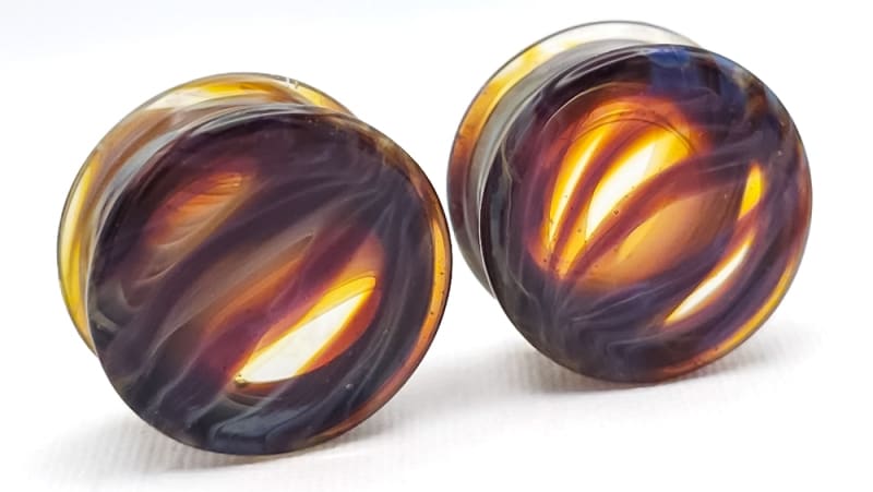 23mm - Amber Purple Borostone