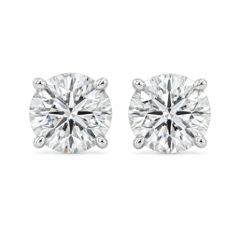 Make a statement with these 3 CTW round lab-grown diamond stud earrings, crafted in 14K gold for a look that is both elegant and enduring. The perfectly matched round diamonds deliver eye-catching brilliance and classic appeal, making them an essential ad