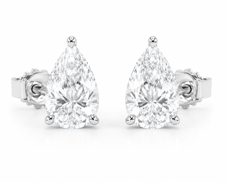 4 carat total weight pear-shaped lab-grown diamond stud earrings in 14K white gold 4 carat total weight pear-shaped lab-grown diamond stud earrings in 14K white gold