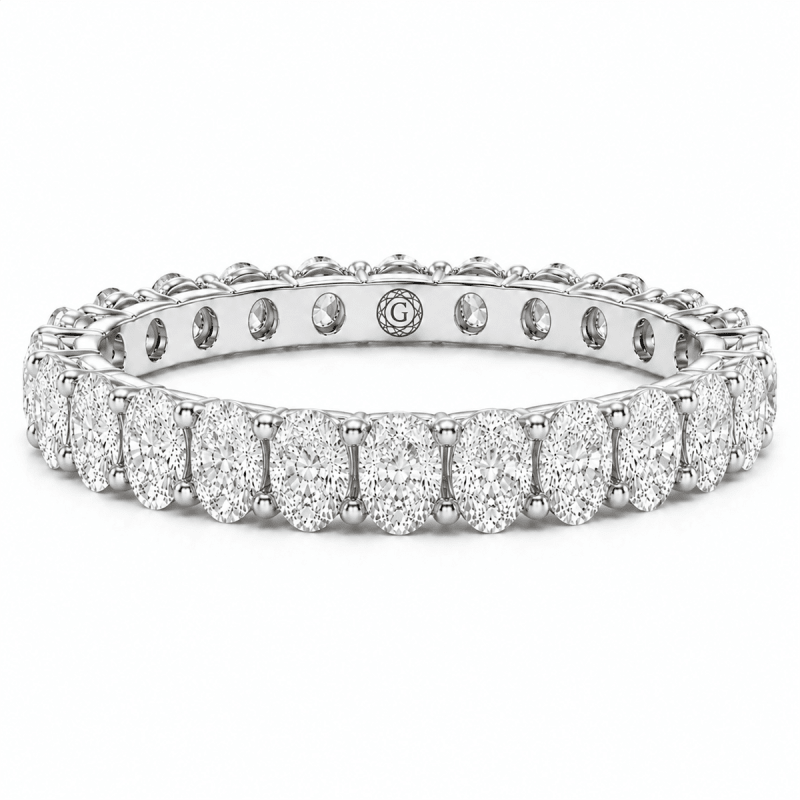 4 Carat Lab Grown Oval Diamond Eternity Band