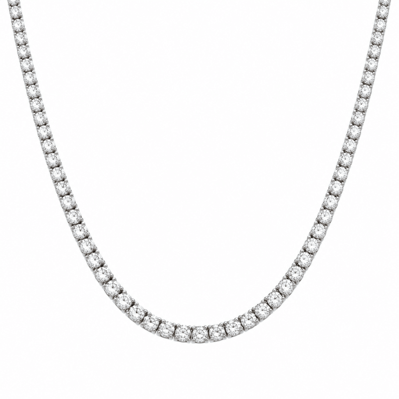 4 carat natural diamond tennis necklace in 14K white gold 4 carat natural diamond tennis necklace in 14K white gold