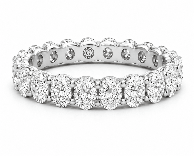 5 Carat Lab Grown Oval Diamond Eternity Band