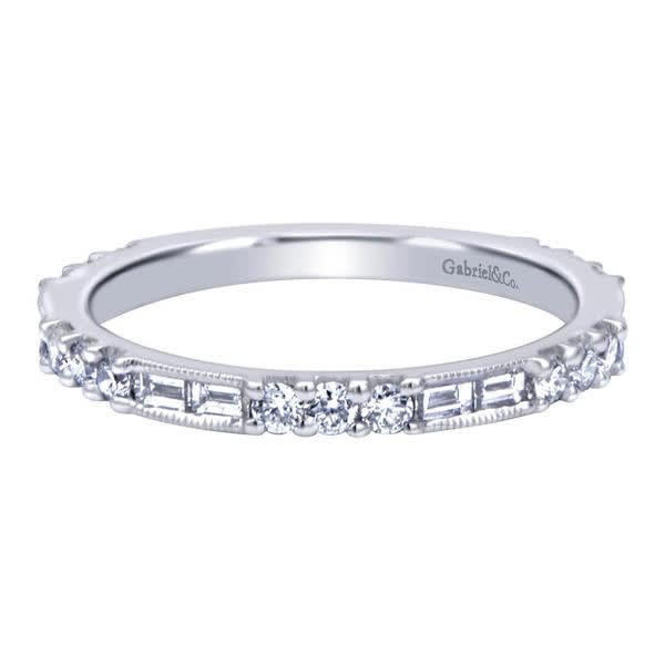 This straight 14k white gold diamond band stack ring is covered with over one half carats in beautiful diamonds, get yours today and start stacking away! This straight 14k white gold diamond band stack ring is covered with over one half carats in beautiful diamonds, get yours today and start stacking away!