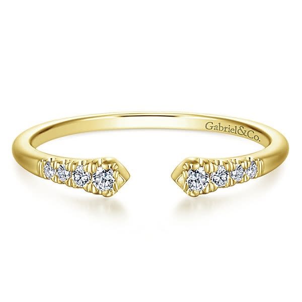 14k yellow gold diamond stackable ring.