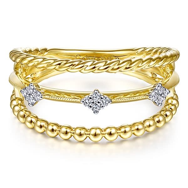 14k yellow gold diamond ring.