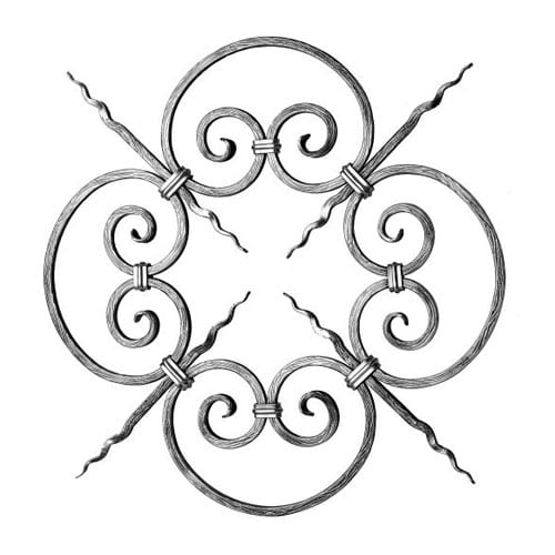 Rosette 23-5/8" Dia, 1/2" Sq Matl