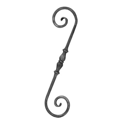 S-Scroll W/Boss Rnd Bar 1/2" Rnd 4-1/4" X 17-3/4"H