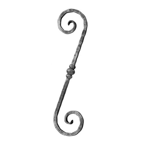 S-Scroll W/Boss 1/2" Sq 4-1/4" X 17-3/4"