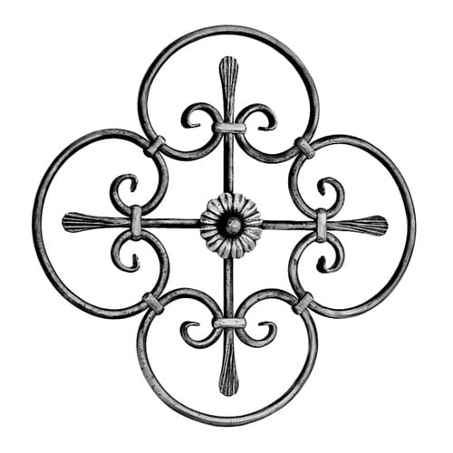 Rosette W/Center Flower 22-1/4" Dia  9/16" Dia Mat