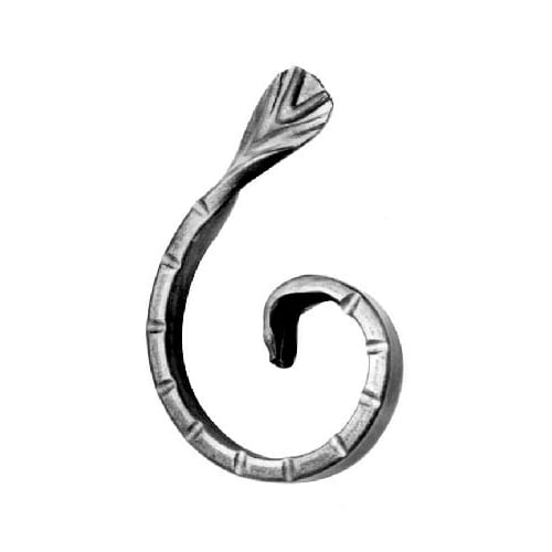 Scroll Half Stamped 1/2 X 1/4 2- 3/8" X 4-1/8" H