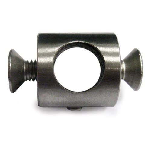 Round Bar Holder for Flat Bar Newel Post with a 1/