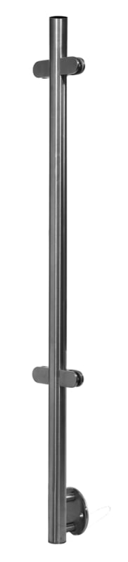 Stainless Steel Side-Mount Glass Clamp Newel Post - Front View