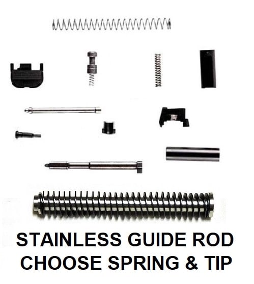 Upgraded Upper Slide Parts Kit For Glock 19 Gen 1 - 3 G19 With CDS Stainless Steel Guide Rod Assembly Upgraded Upper Slide Parts Kit For Glock 19 Gen 1 - 3 G19 With CDS Stainless Steel Guide Rod Assembly