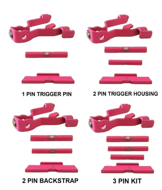 GoTo SPORTS GEAR Pink Cerakote Extended Control Kits  With TANGO DOWN Slide Release For Glock 17, 19, 19X, 22, 23, 26, 27, 31, 34, 35, 44, 45 GEN 5