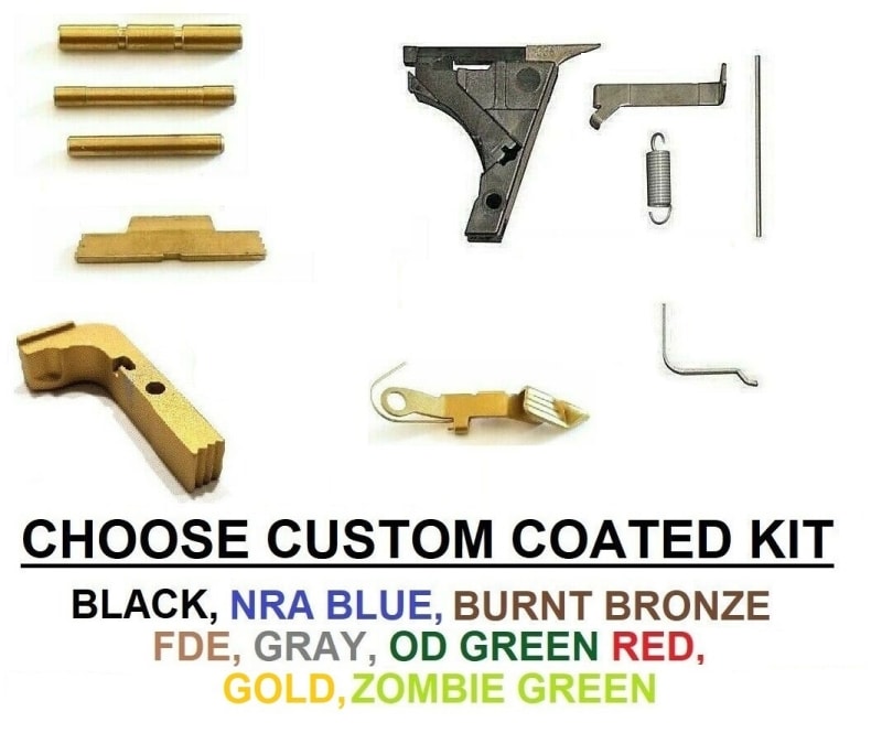 Lower Frame Parts Kit For Glock 17 Gen 1 2 3 With Out Trigger Cerakokte, Chrome, TiN Gold Lower Frame Parts Kit For Glock 17 Gen 1 2 3 With Out Trigger Cerakokte, Chrome, TiN Gold