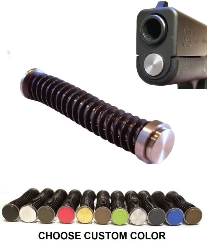 GoTo SPORTS GEAR Stainless Steel Guide Rod Assembly Single Spring For Glock 26 Gen 1 2 3 4 5  Cerakote, Nickel/Chrome or TiN/Gold