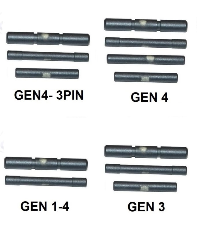 GoTo SPORTS GEAR Gray Coated Stainless Steel Pin Kits For Glock Generation 1 - 4 (Price Varies Per Kit) GoTo SPORTS GEAR Gray Coated Stainless Steel Pin Kits For Glock Generation 1 - 4 (Price Varies Per Kit)