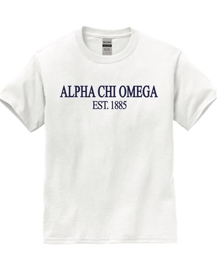 White T-Shirt (classic style) - Alpha Chi (navy)
