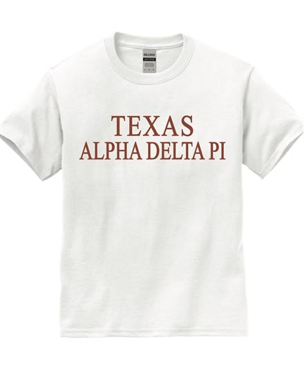 White T-Shirt (texas style)- Alpha Delta Pi (b/o)