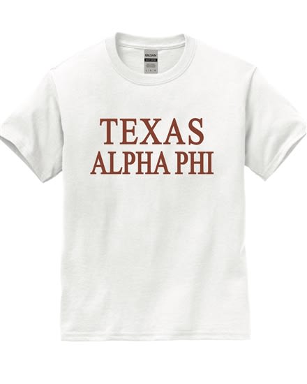 White T-Shirt (texas style)- Alpha Phi (b/o)