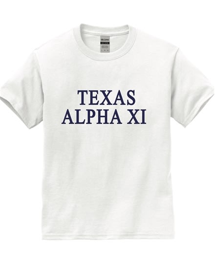 White T-Shirt (texas style) - Alpha Xi (navy)