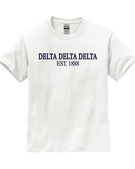White T-Shirt (classic style) - Tri Delta (navy)