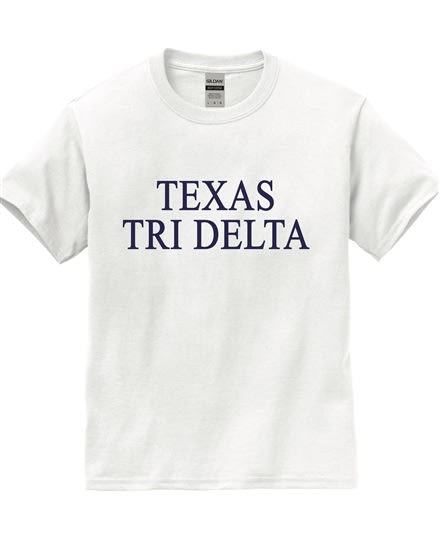 White T-Shirt (texas style)- Tri Delta (navy)