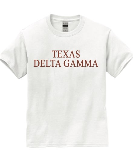 White T-Shirt (texas style)- Delta Gamma (b/o)
