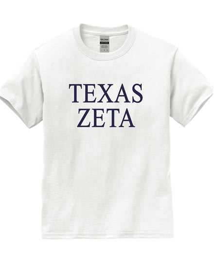 White T-Shirt (texas style) -Zeta (Navy)