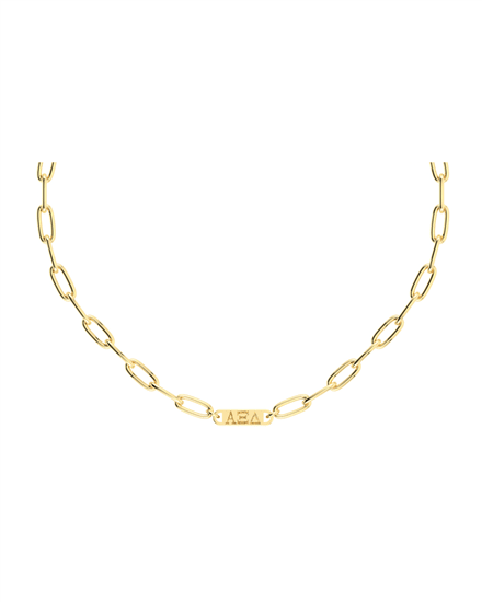 Paperclip and Bar Necklace -  Alpha Xi