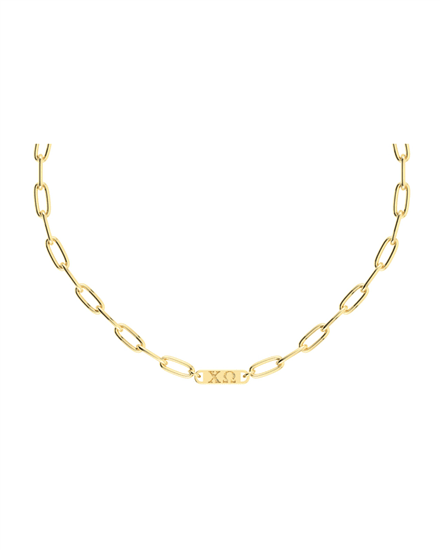 Paperclip and Bar Necklace -  Chi Omega