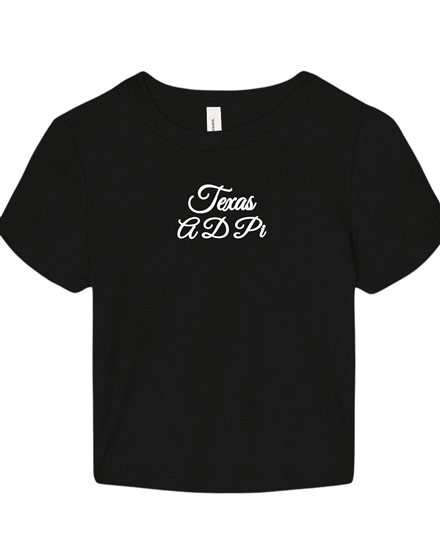 Navy Baby Tee - Texas Script - Alpha Delta Pi